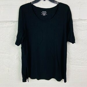 Chico's the ultimate tee Classic Black Short Sleeve cotton stretch Top SZ large